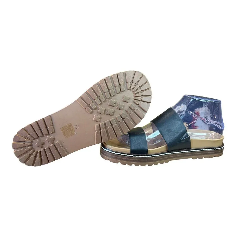 Sz 7.5‎ Madewell Women's Preston Sporty Slides True Black ND955